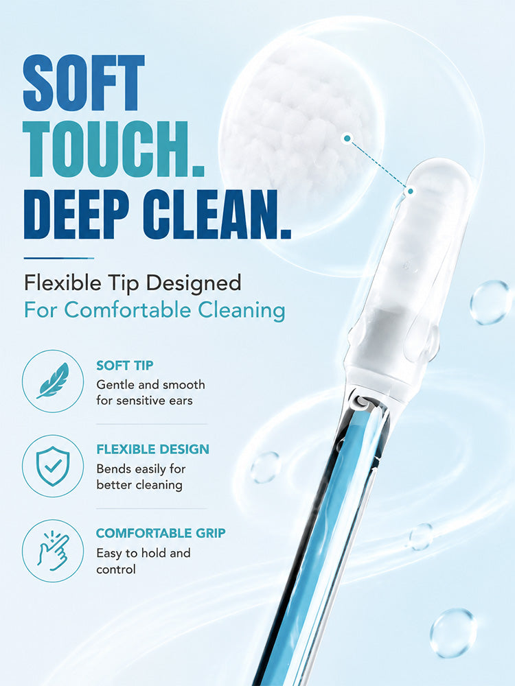 Adhesive ear canal cleaning stick