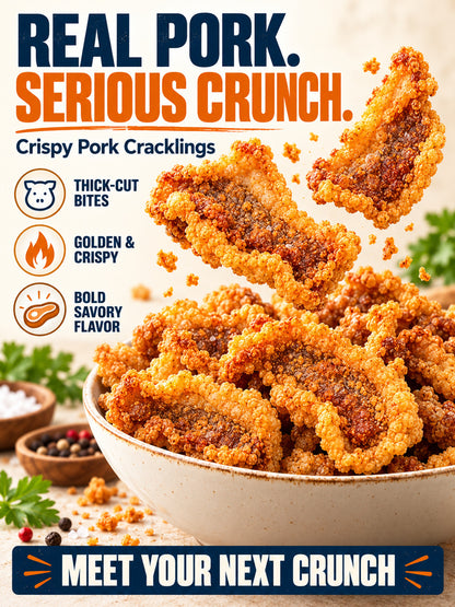 Premium Crispy Pork Chips - Supports HeartHealth Management & Blood Sugar Balance