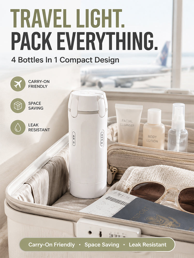 4-in-1 Skin Care Product Travel Compact Bottle