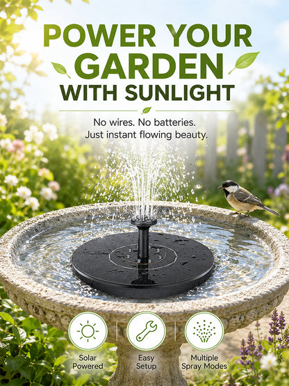 Solar-powered courtyard fountain