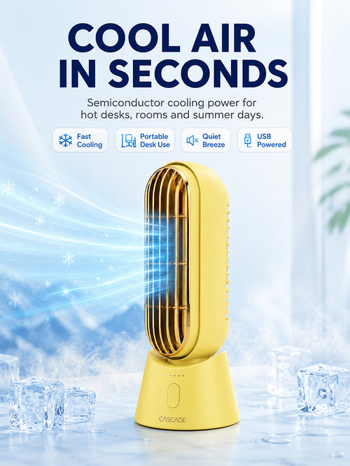 Semiconductor-cooled desktop fan