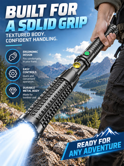 Self-defense and illumination: spiked club flashlight