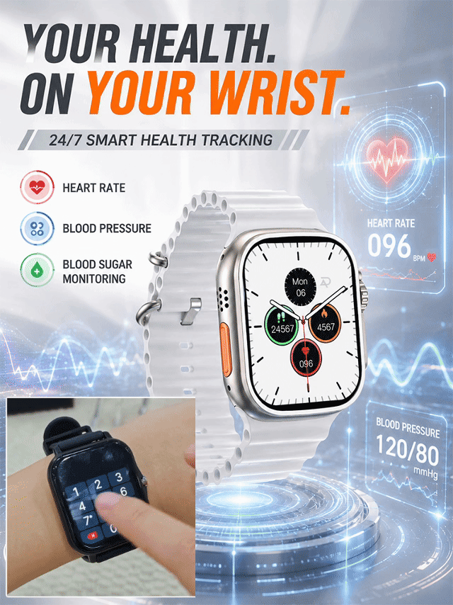 New smartwatch for blood pressure, oxygen level monitoring and exercise tracking