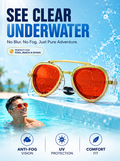 Color-changing diving sunglasses