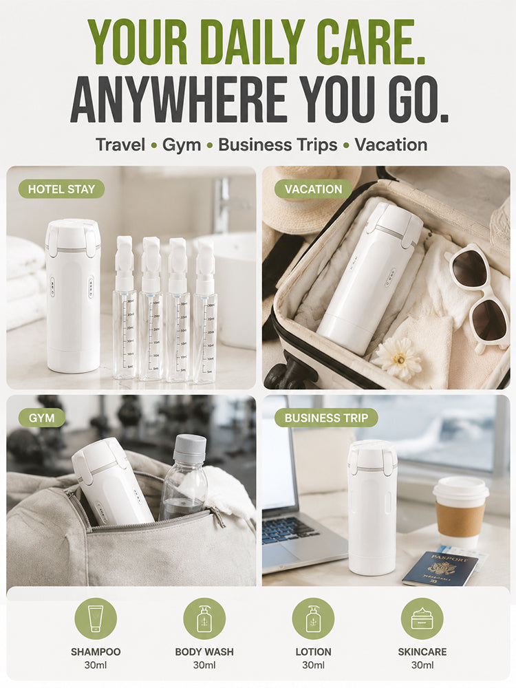 4-in-1 Skin Care Product Travel Compact Bottle