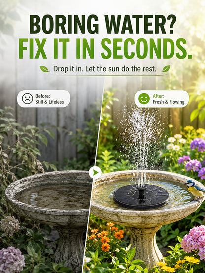 Solar-powered courtyard fountain