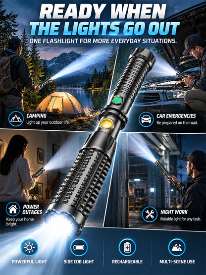 Self-defense and illumination: spiked club flashlight
