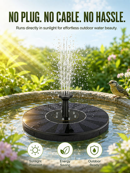 Solar-powered courtyard fountain