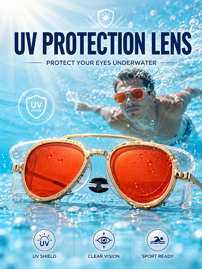Color-changing diving sunglasses