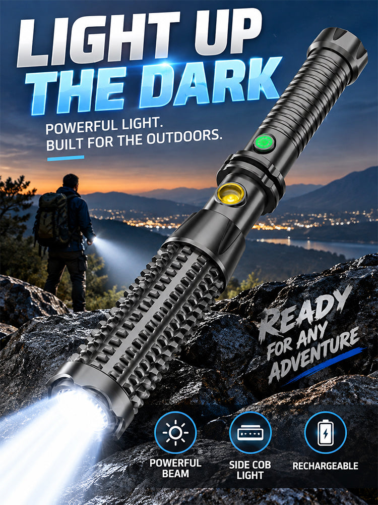 Self-defense and illumination: spiked club flashlight