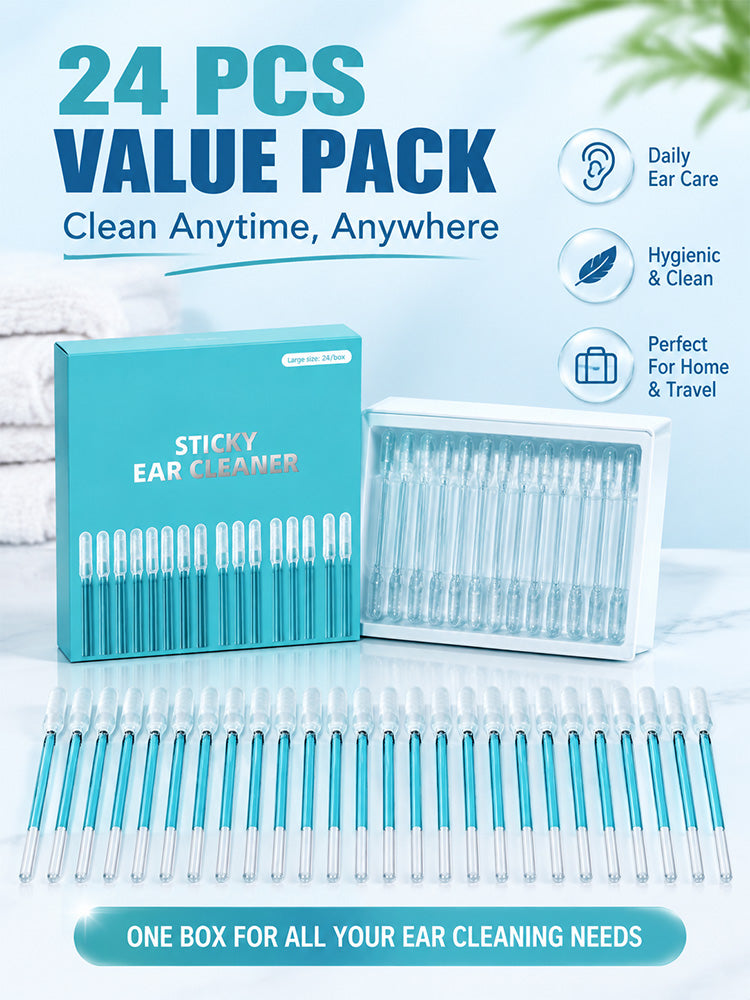 Adhesive ear canal cleaning stick