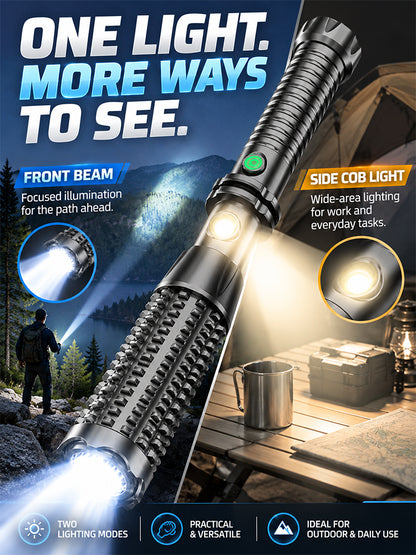 Self-defense and illumination: spiked club flashlight
