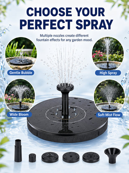 Solar-powered courtyard fountain