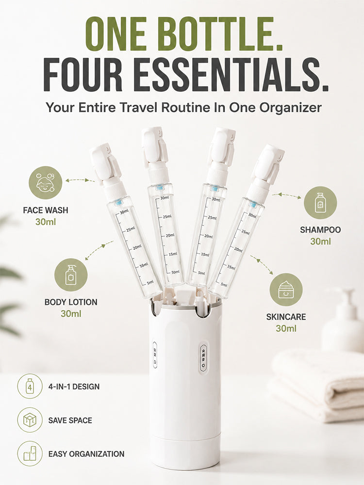 4-in-1 Skin Care Product Travel Compact Bottle