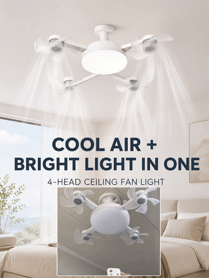 A cool-running multi-blade fan lamp