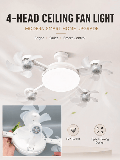 A cool-running multi-blade fan lamp