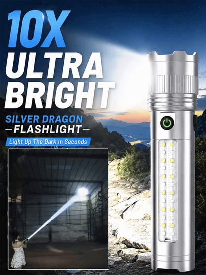 10X brightness, long-lasting flashlight