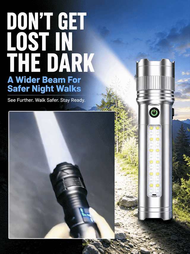 10X brightness, long-lasting flashlight