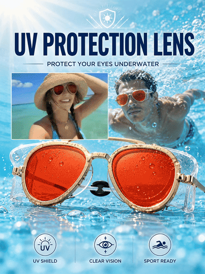 Color-changing diving sunglasses