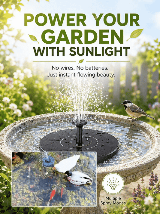 Solar-powered courtyard fountain