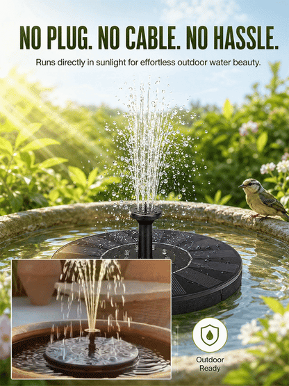 Solar-powered courtyard fountain