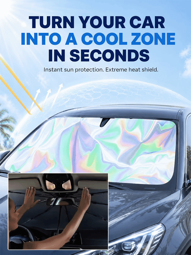 Car front windshield sunshade and sunshade umbrella