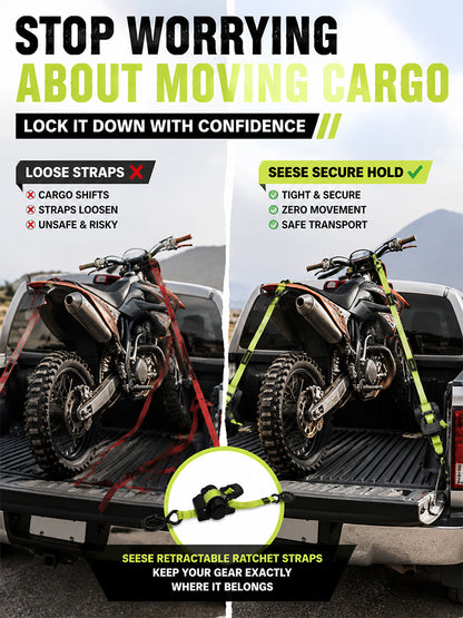 Car tie-down straps with ratchet