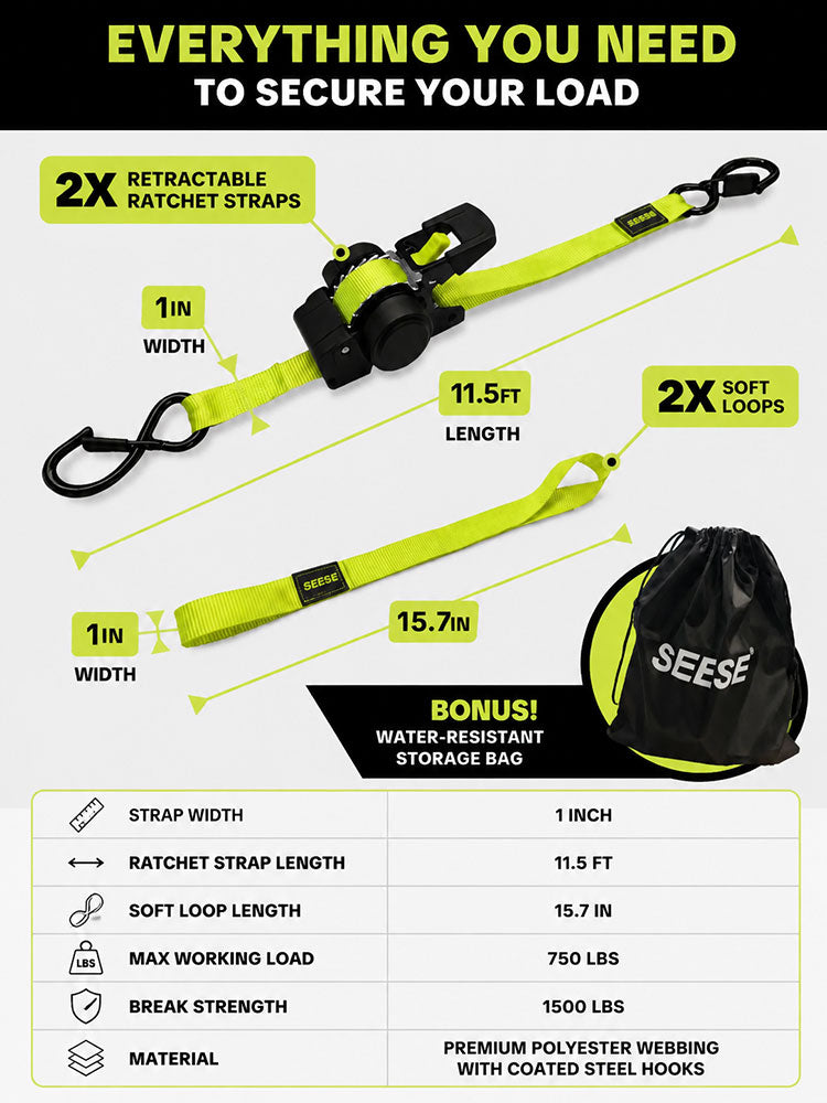 Car tie-down straps with ratchet